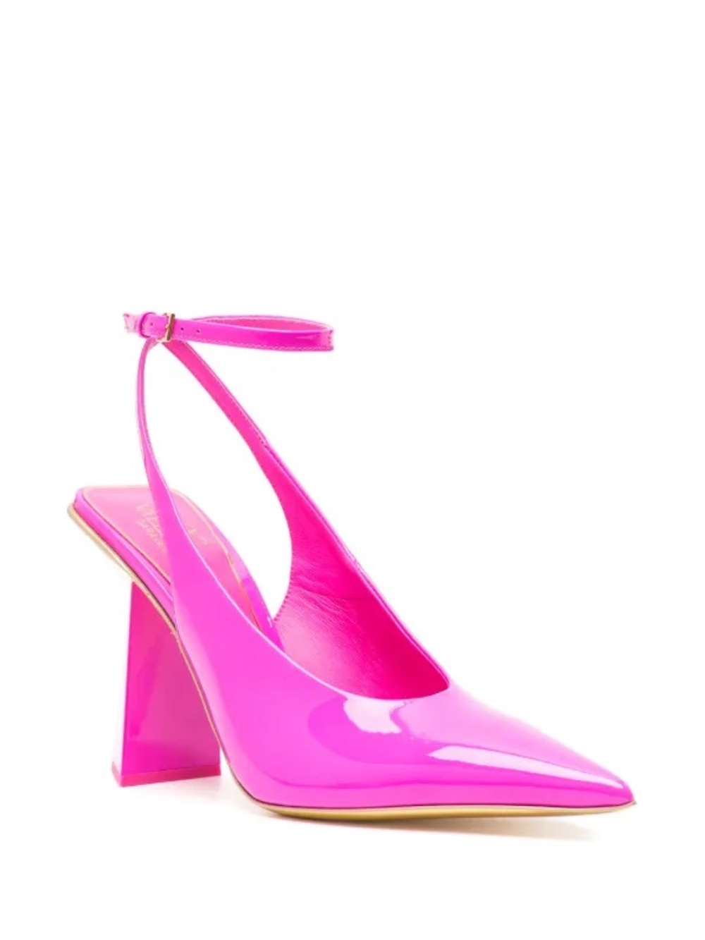 Valentino Hot Pink Patent Slingback Pump with Ankle Strap